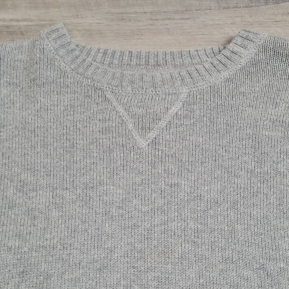 Eddie Bauer 100% Cotton Crewneck Sweater Men's XL Tall Gray Textured Knit - Picture 5 of 14